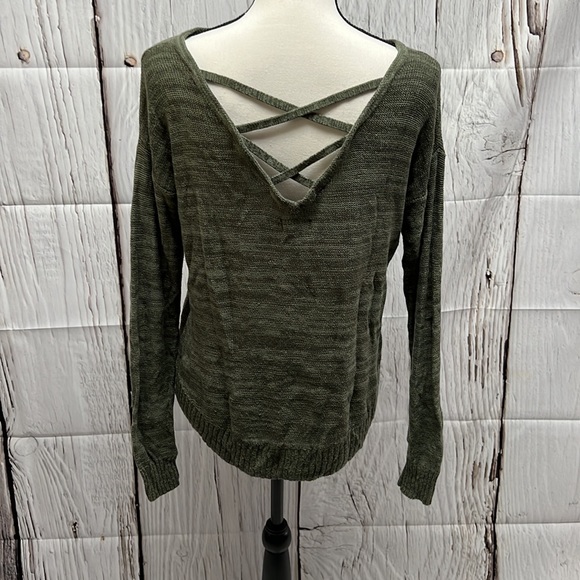 SO Olive Green Heather Knit Sweater - size Small - Picture 9 of 15